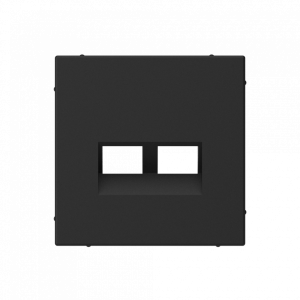 Лицевая панель для розетки компьютерной 2-ой RJ45 Keystone, Карбон, ArtGallery SE GAL001090