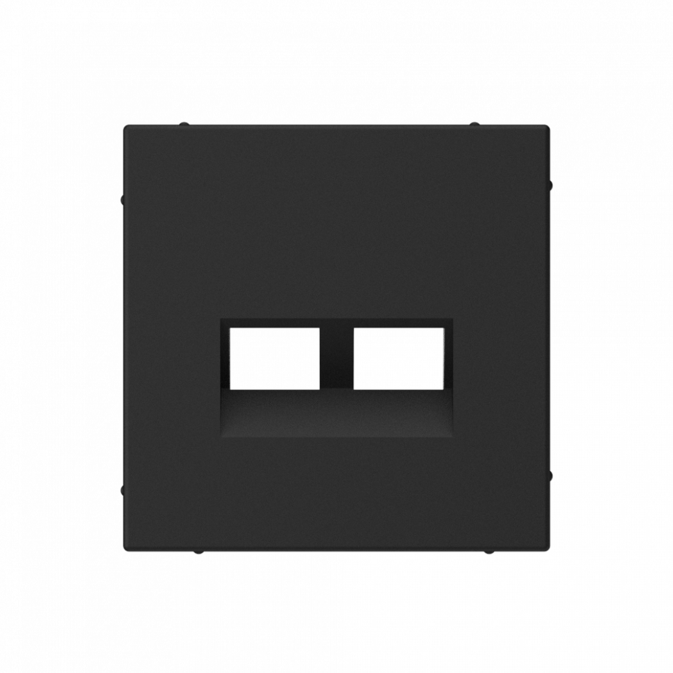 Лицевая панель для розетки компьютерной 2-ой RJ45 Keystone, Карбон, ArtGallery SE GAL001090