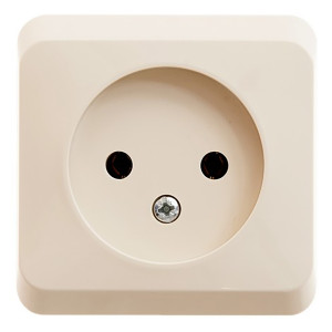 Розетка 1 местная без заземления без шторок 16А 250В, Кремовый, Этюд SE PA16-001K