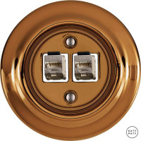 Розетка комп. фарфоровая RJ45 cat.6е, медный глянцевый, Katy Paty OPCUNGsCat6a 