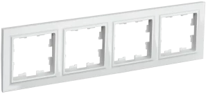 Рамка 4 местная, Белый, Brite IEK BR-M42-K01