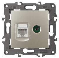 Розетка комп.+тв. RJ45+TV Cat. 5e, Шампань, Эра Elegance 14-3110-04