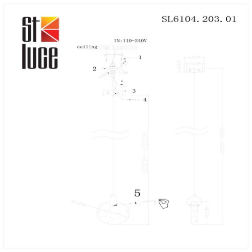 Подвесной светодиодный светильник ST Luce Montecelio SL6104.203.01