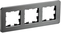 Рамка 3 местная, металл, Титан RE, Brite IEK BR-M32-M-01-K48