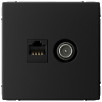 Розетка комп.+тв. RJ45+TV Cat. 5e, Карбон, ArtGallery SE GAL001089
