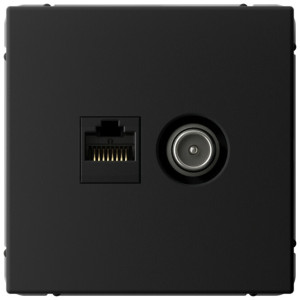 Розетка комп.+тв. RJ45+TV Cat. 5e, Карбон, ArtGallery SE GAL001089
