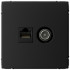 Розетка комп.+тв. RJ45+TV Cat. 5e, Карбон, ArtGallery SE GAL001089