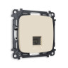 Розетка телефонная с шторками RJ11, Бежевый матовый, OMEGA Quant Ambrella Volt MO332030