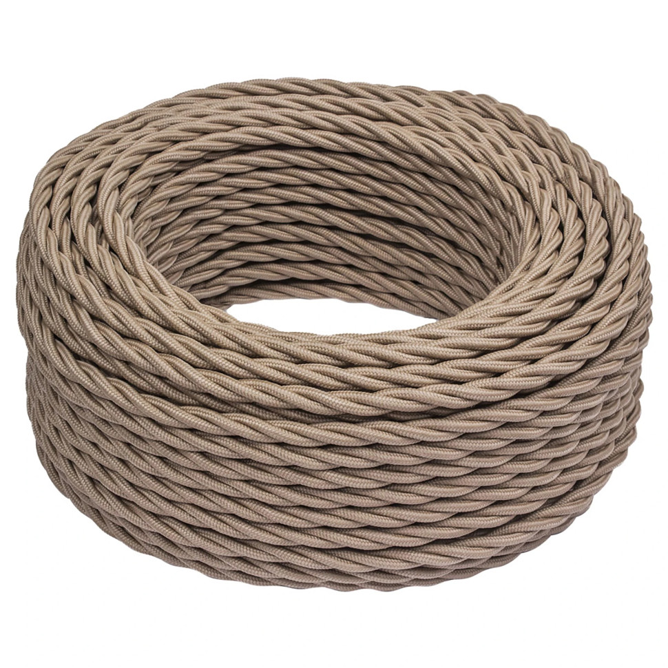 Ретро провод витой 2x2,5 Амбра матовый, Jantera JTW.722.TM06.050 (50 м.)