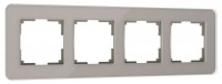 Рамка 4 местная стекло, Дымчатый, Elite Werkel W0042417