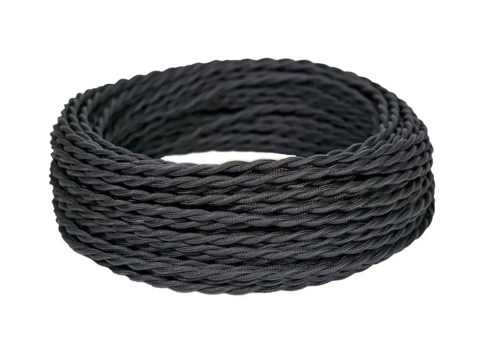 Ретро кабель витой 3x1,5 Черный, ТМ МезонинЪ GE70151-05 (1 метр)