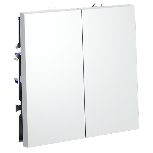 Выключатель проходной 2-кл. с подсветкой, Белый глянцевый, S70 Voltum VLS020401