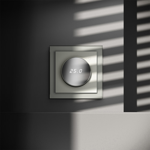 Терморегулятор электронный с индикацией и датчиком, для теплого пола, Сталь, VOLTUM S70 VLS070105