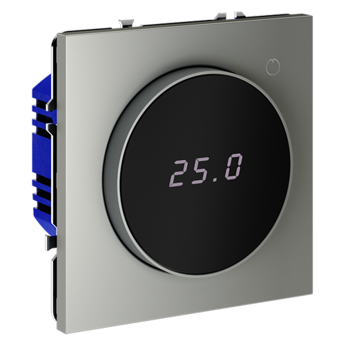 Терморегулятор электронный с индикацией и датчиком, для теплого пола, Сталь, VOLTUM S70 VLS070105