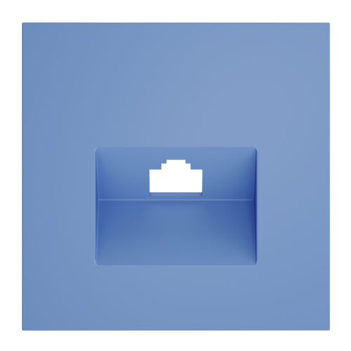 Лицевая панель для розетки компьютерной RJ45 Cat.6, Деним, S70 Voltum VLS001315