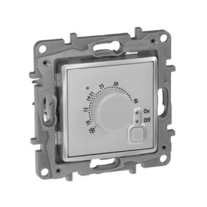 Терморегулятор с внешним датчиком, алюминий, Etika Legrand 672430