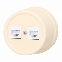 Розетка пластик компьютерная RJ45 песочное золото Bironi B1-302-24