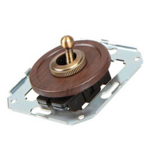 Выключатель тумблерный 1 кл. проходной (внутренний монт.), Венге, Salvador CL41WG