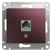 Розетка компьютерная RJ45 Cat. 5e, Баклажанный, Glossa SE GSL001181K