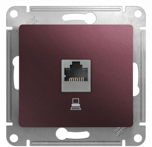Розетка компьютерная RJ45 Cat. 5e, Баклажанный, Glossa SE GSL001181K