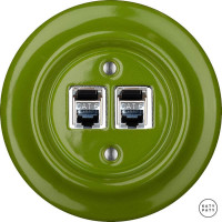 Розетка комп. фарфоровая RJ45 cat.6е, ярко-зеленый глянцевый, Katy Paty NICHGsCat6e 