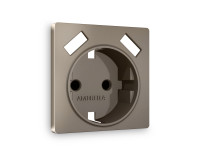 Лицевая панель розетки с З/К и USB зарядкой А+А с шторками, Темная бронза матовый, ALFA Quant Ambrella Volt AP6390