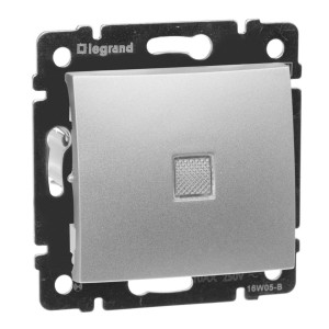 Выключатель 1 клав. с подсветкой, алюминий, Valena Classic Legrand 770110