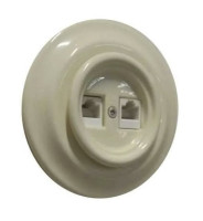 Розетка керамика компьютерная RJ45, белый, Retrika Colony RSV-INT-01