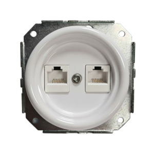 Розетка керамика компьютерная RJ45, Белый, Retrika Colony B01-01