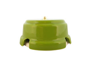 Распаечная коробка керамика D93х47, Фисташковый Рistacchio, золотистая фурнитура, Leanza КРФЗ