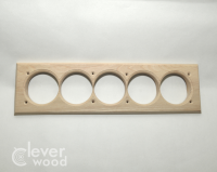 Накладка 5 местная межблокхаусная деревянная 403x118, Clever Wood