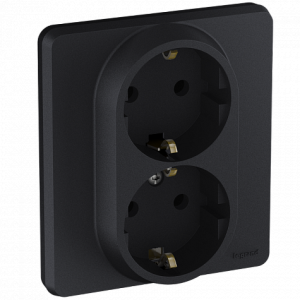 Розетка 2-я с З/К, антрацит, INSPIRIA Legrand 673753