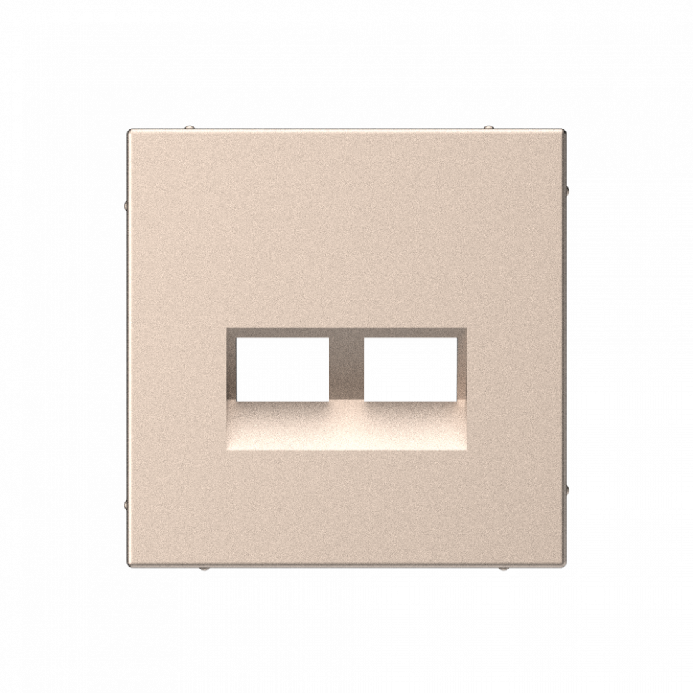 Лицевая панель для розетки компьютерной 2-ой RJ45 Keystone, Песочный, ArtGallery SE GAL001290