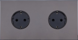 Розетка 2-ая с З/К (внутренний монт.), Темн. хром, Toledo Salvador SJAN88EC11 Розетка 2-ая с З/К (внутренний монт.), Темн. хром, Toledo Salvador SJAN88EC11