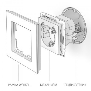 Розетка с З/К и USB зарядкой, тип А+A, Белый, Werkel W1171501