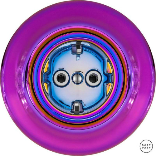 Ретро розетка фарфоровая с 3/К, пурпурно-фиолетовый металлик, Katy Paty PEVIGs 