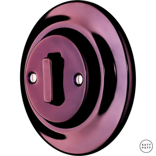 Выключатель кнопочный 1 кл. проходной, фиолетовый металлик, Katy Paty PEMAGSl6 