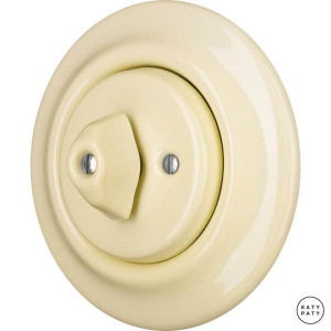 Выключатель поворотный 1 кл. проходной, ваниль глянцевая, Katy Paty PNFLG6