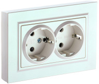 Розетка 2-я с З/К, Жемчуг, Brite IEK BR-R21-16-K36-F