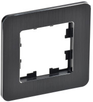 Рамка 1 местная, металл, Чёрный RE AL, Brite IEK BR-M12-M-21-K02
