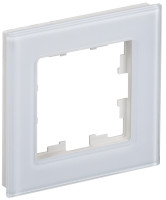 Рамка 1 местная, стекло, Белый, Brite IEK BR-M12-G-K01