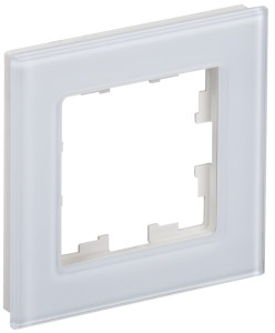 Рамка 1 местная, стекло, Белый, Brite IEK BR-M12-G-K01