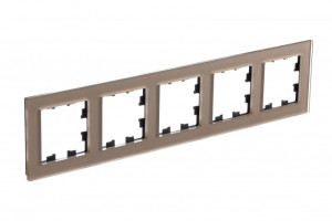 Рамка 5 местная, стекло, Шампань, AtlasDesign Nature SE ATN320505