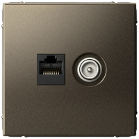 Розетка комп.+тв. RJ45+TV Cat. 5e, Мокко, ArtGallery SE GAL000689