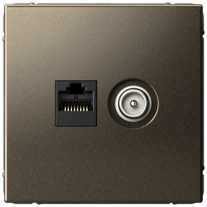 Розетка комп.+тв. RJ45+TV Cat. 5e, Мокко, ArtGallery SE GAL000689