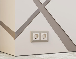 Рамка 3 местная пластик, Серо-бежевый матовый, ALFA Line Ambrella Volt AF110363