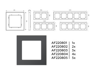 Рамка 3 местная пластик, Графит Мягкое касание, ALFA Techno Ambrella Volt AF220803