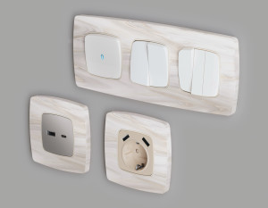 Рамка 1 местная мрамор, Бежевый, OMEGA Opera Ambrella Volt OF940301