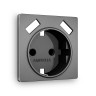 Лицевая панель розетки с З/К и USB зарядкой А+А с шторками, Антрацит серый, ALFA Quant Ambrella Volt AP6590