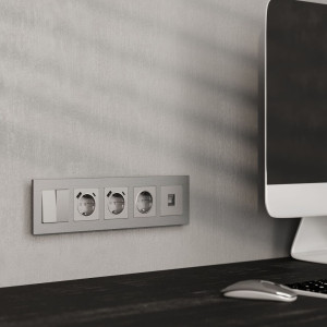 Рамка 5 местная металл, Алюминий, AluMax Werkel W0053506